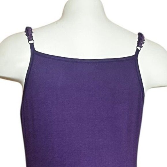 RYU: Purple Women’s 3D Floral Spaghetti Strap Lace Tiered Hem Dress - Picture 6 of 10